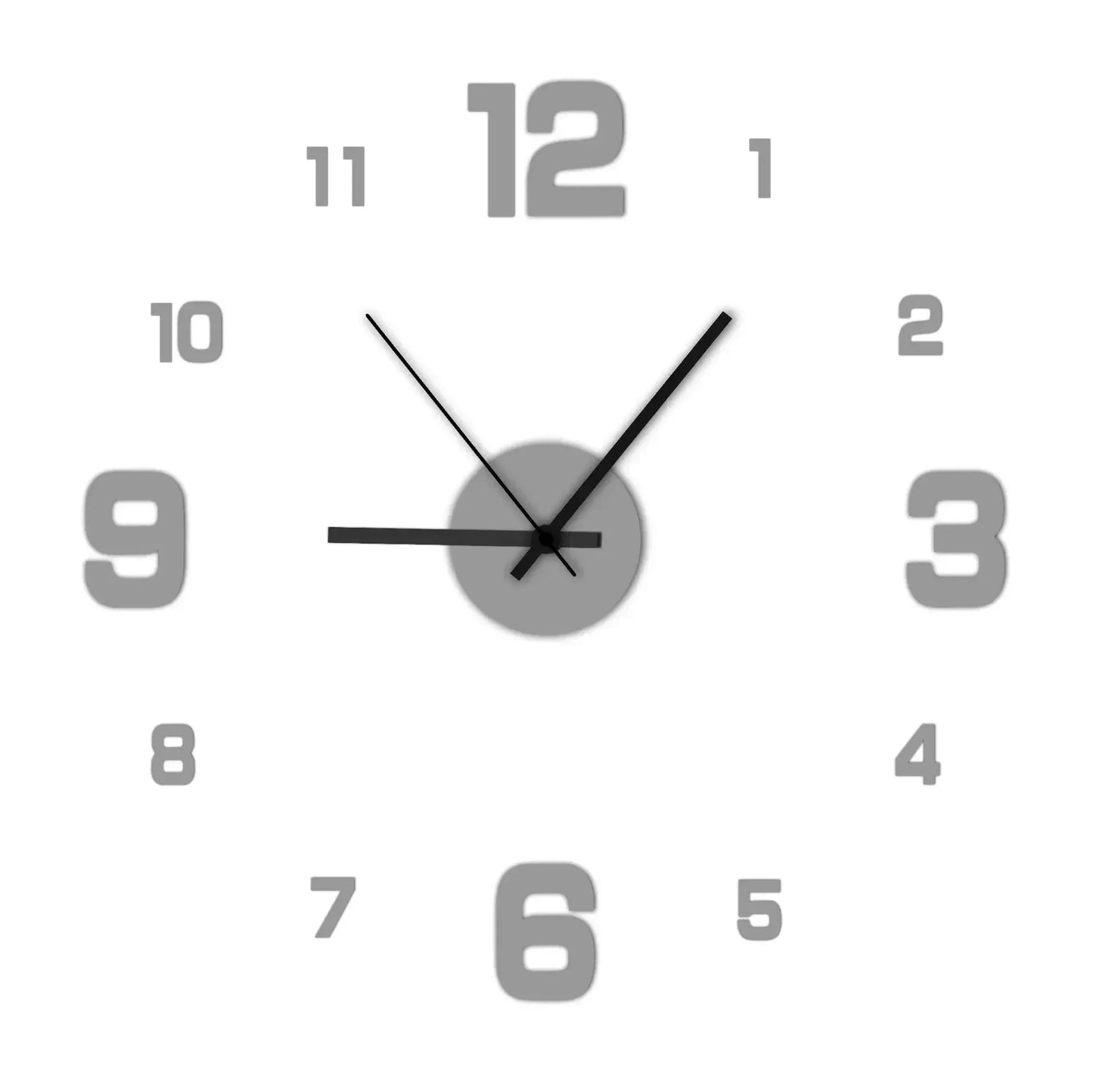Garden Acrylic Mirror Digital Sticker Wall Clock 16"