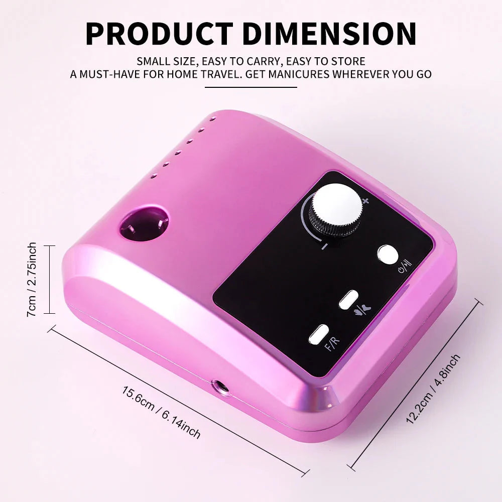 45000RPM Nail Drill Machine Professional Nail Lathe with Large LCD Screen Smart Electric Manicure Polisher Nail Art Tools