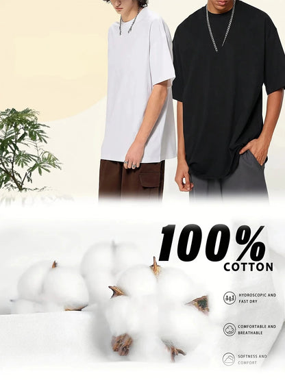 2025 High Quality Mens T Shirts 100 Percent Cotton Round Neck Short Sleeve Tees Summer Spring Casual Fashion Daily Wear