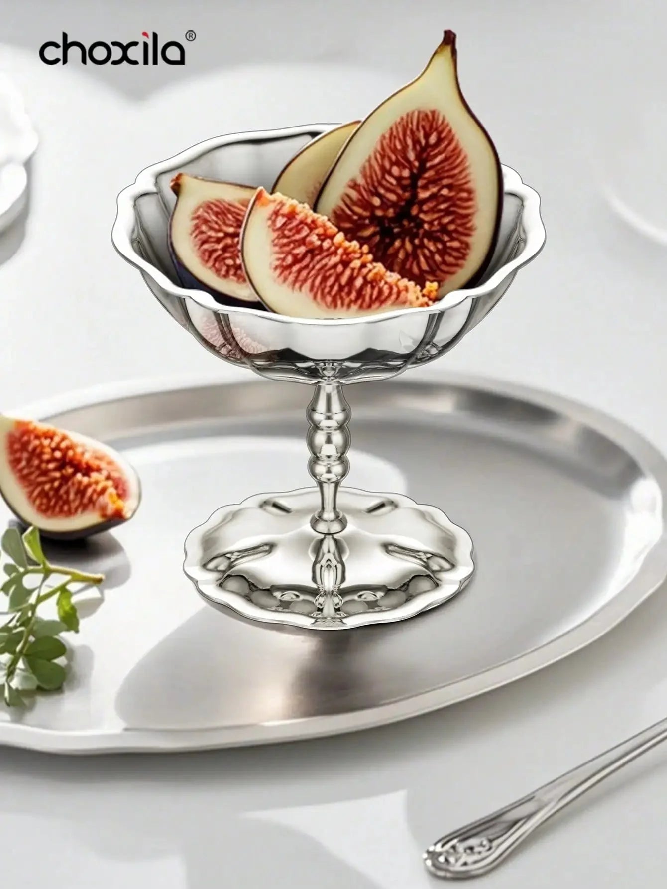 1pc Dessert Plate, Vegetable Bowl, Stainless Steel Ice Cream Cup, Tall Cup, Afternoon Tea Pudding Dessert Cup Cute Plates