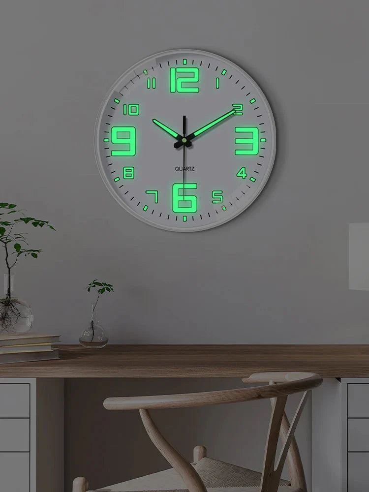 Glow In The Dark Luminous Numbered Round Clock