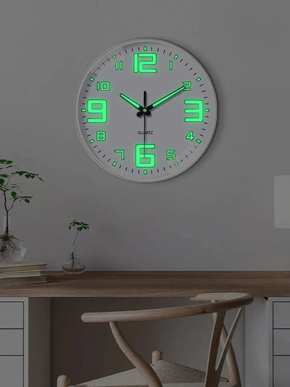 Glow In The Dark Luminous Numbered Round Clock