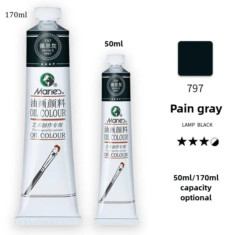 Marie's Oil Paint 170ML Oil Painting Art Creation Pigment Large Oil Paint Paint Single Commonly Used 24 Colors
