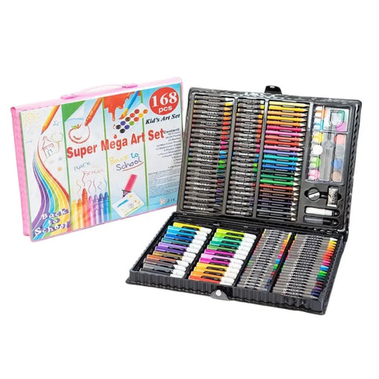 168pcs Office School Supplies Art drawing Set Oil Pastels Watercolor Markers Kids Painting Kit for Children Students School Gift
