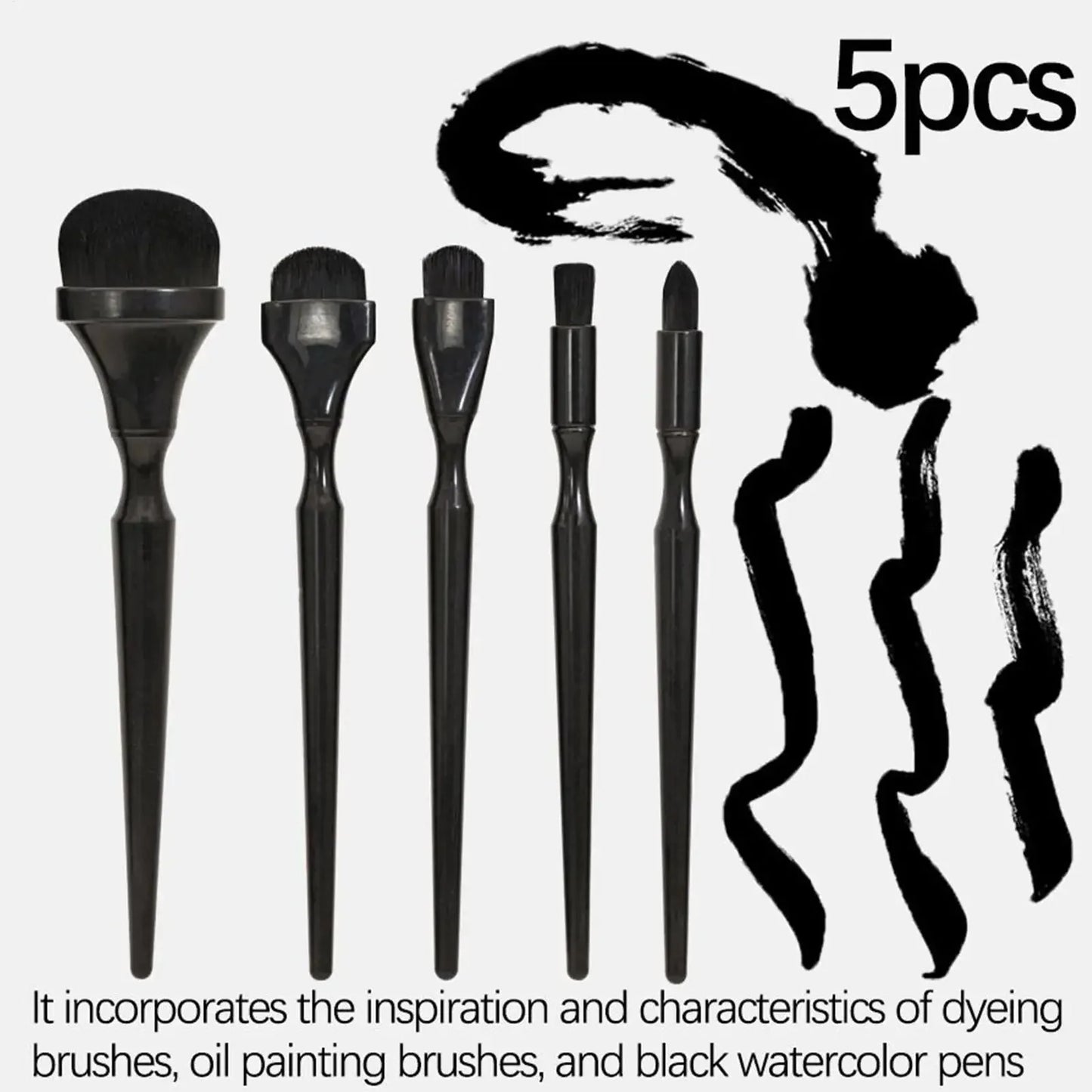 5 Pieces Artsecret Charcoal Drawing Blending Brushes Set for Painting Sketch Drawing Tools Charcoal Ink Blending Supplies