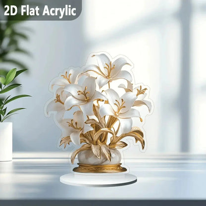 1 piece of lily desktop decoration ornament suitable for living room desktop and office decoraValentine Day wedding decor gifts