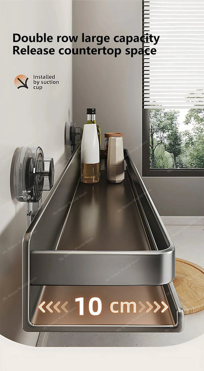 Shower Suction Cup Shelf Storage Shelf Home Organizer Shelf Holder Bathroom Organizer Suction Cup Wall Mounted Storage Rack