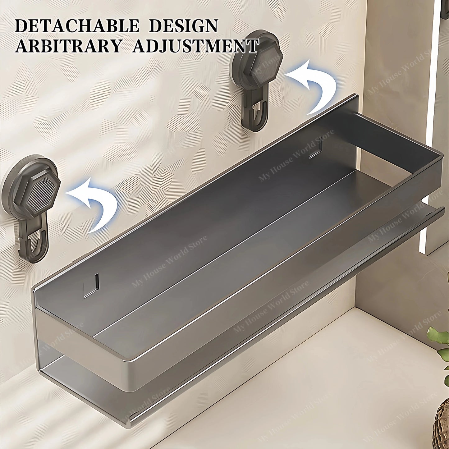Shower Suction Cup Shelf Storage Shelf Home Organizer Shelf Holder Bathroom Organizer Suction Cup Wall Mounted Storage Rack