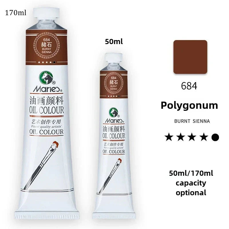 Marie's Oil Paint 170ML Oil Painting Art Creation Pigment Large Oil Paint Paint Single Commonly Used 24 Colors