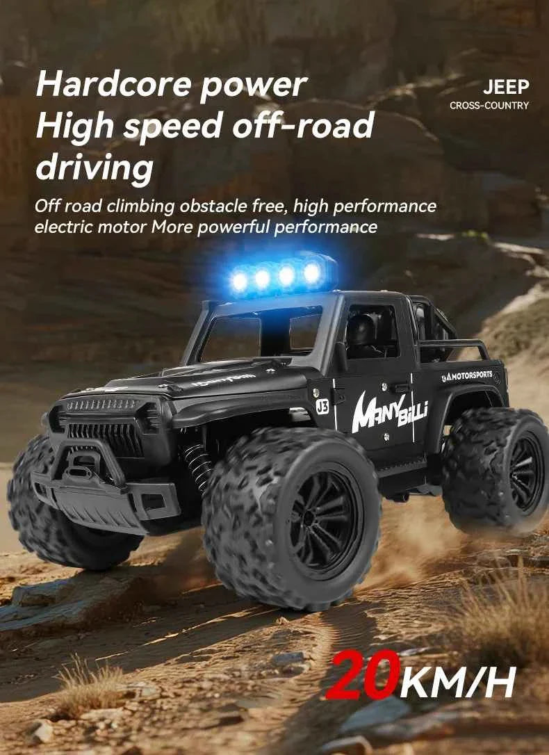 RC Off road Truck 1/16 4WD RTR Durable Beginner All Terrain RC Car High Speed 20Km/h Remote Control Monster Truck Adult Gift Toy