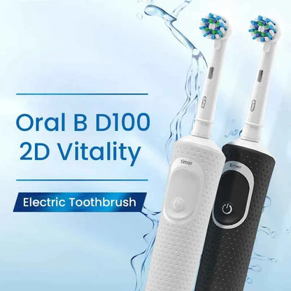 Oral B D100 2D Vitality Electric Toothbrush Timer 7600Rpm Cross Action Deep Cleaning and Whitening Teeth Tooth Brush