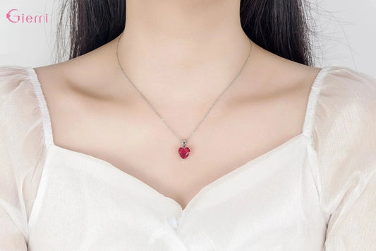 Top Fashion 925 Silver Jewelry Sets Shiny Crystal Gifts Suit For Women Girls Pendant Necklace Earrings Rings Hot Sale