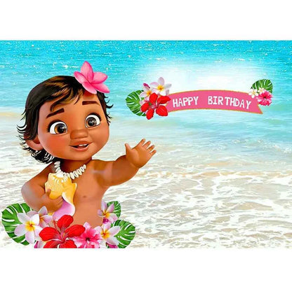 Moana Party Decorations Balloons Set Tableware Napkins Cups Plates Backdrop Kit Disney Vaiana Theme Happy Birthday Deco Supplies