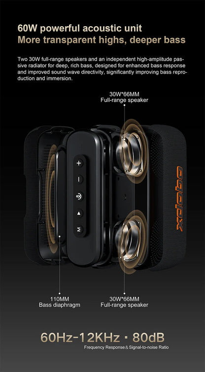 60W Soundbar XDOBO X8IV Subwoofer Speaker 8000mAh Deep Bass Outdoor Smart Phone TV Home Cinema Loudspeaker With Alloy Design