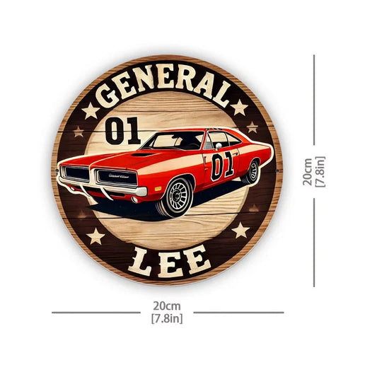 General Dukes Lee Vintage Aluminum Wall Art Sign - 8x8 Retro Decor