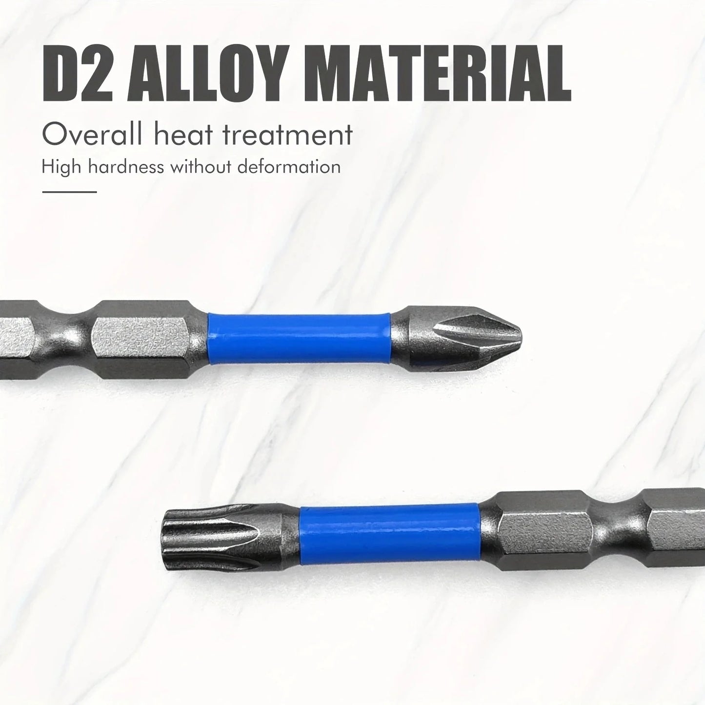 2" Impact Torx Bit PH2 Set 10pcs (TT6-TT40), 1/4" Hex-Shank S2 Steel Star Bit Set, CNC Machined Tips with Magnetism,