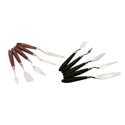 Hot 5PCS Stainless Steel Scraper Spatula Art Supplies for Artist Canva Oil Paint Color Mixing Palette Knife Painting Wholesale