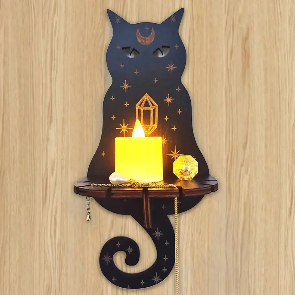 Wall Shelf Stone Wall Shelf Hand Wooden Display Stand Hanging Candle Holder Wall Decor Shelves  home decoration shelf decor