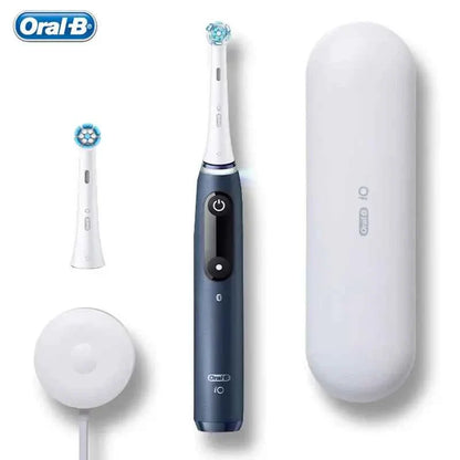 Oral-B iO7 Smart Electric Toothbrush with 5 Cleaning Modes Magnetic Technology App Connected Handle with Brush Head Travel Case