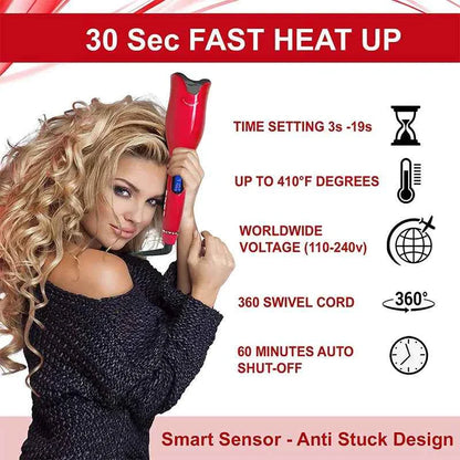 Hot Selling Multifunctional Automatic Rotating Curler For Women'S Hairstyles Portable Ceramic Coated Curling Iron