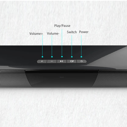 Soundbar Speakers, Bluetooth 5.3, Stereo Soundbar Surround Sound Home Cinema with Remote Control, Support RCA AUX TF-Card