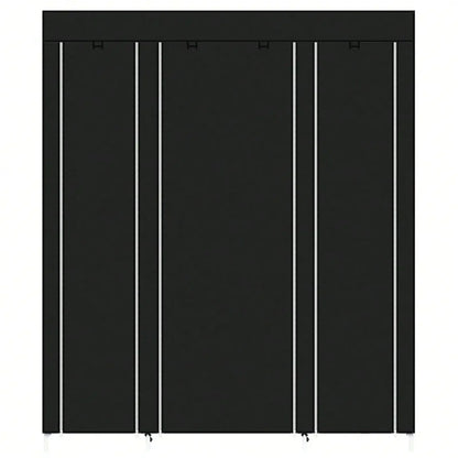 Efoee 69 Inch Wardrobe Organizer, Bedroom Portable Wardrobe, Clothes Rail With Non-Woven Cover, Clothes Storage Rack