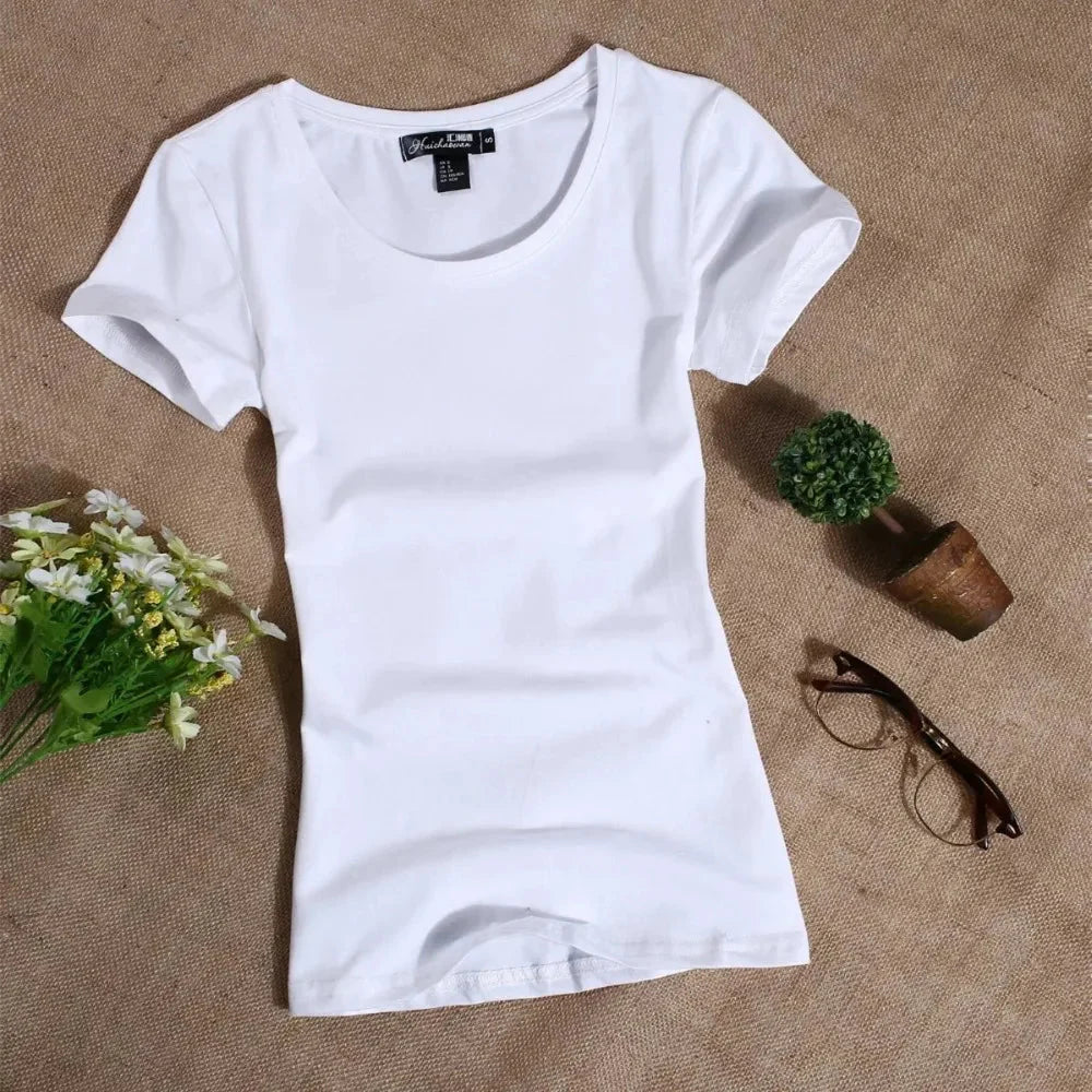 MRMT 2026 Women's T Shirt Casual Women Short Sleeved Slim Solid Color Simple Pure Tees Womens T-Shirt For Female Women T shirts