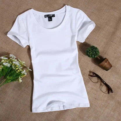 MRMT 2026 Women's T Shirt Casual Women Short Sleeved Slim Solid Color Simple Pure Tees Womens T-Shirt For Female Women T shirts