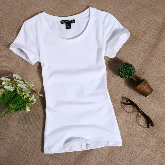 MRMT 2026 Women's T Shirt Casual Women Short Sleeved Slim Solid Color Simple Pure Tees Womens T-Shirt For Female Women T shirts