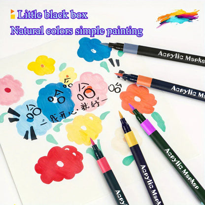 12/24/36/48 Colors Art Acrylic Markers Waterproof For Painting Wood Stone DIY Student Gift Art Stationery School Supplies
