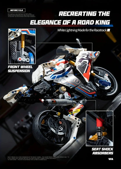 1:8 Motorcycle Building Blocks Set Super Motorbike Model Kit Technical Racing Kids Assembled Toys Gifts For Boys And Girls