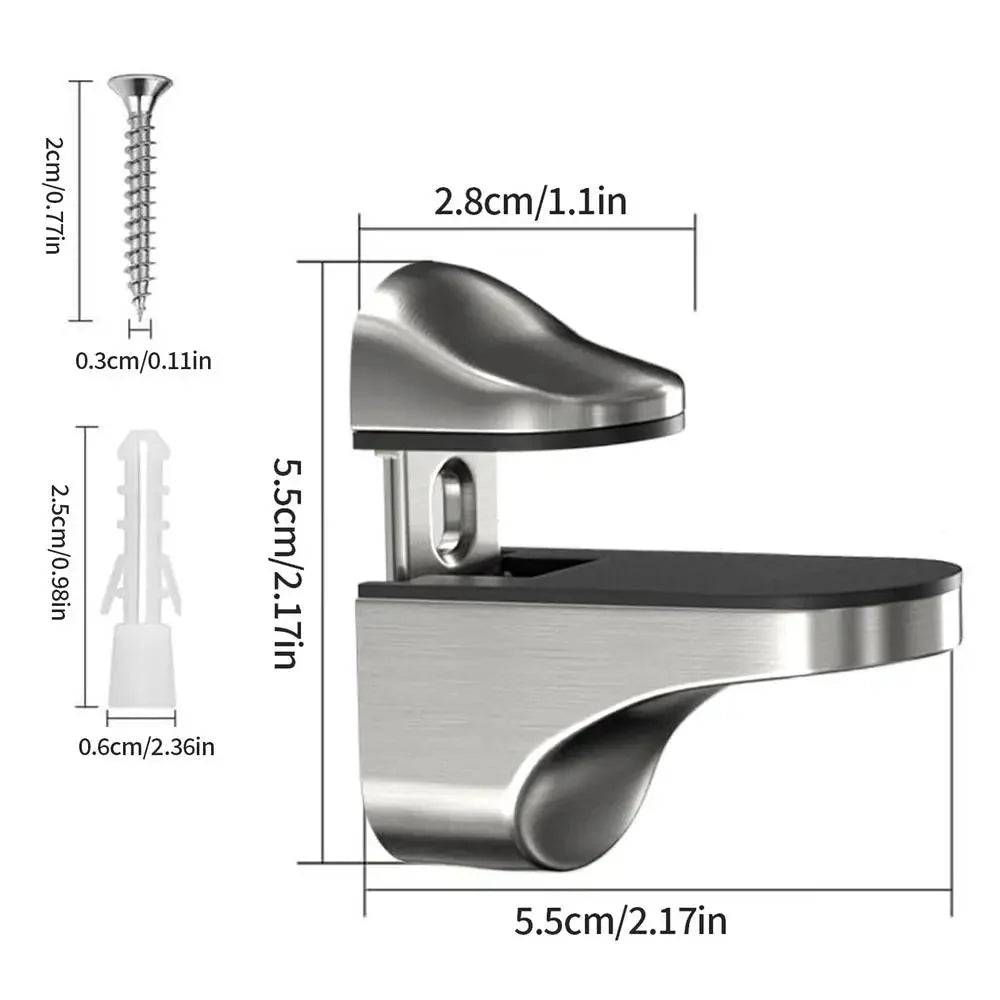 Shelf Brackets Adjustable Shower Glass Shelf Brackets Holder Parts Holder Support Clip Hardware for Wood Acrylic Cabinet Bar