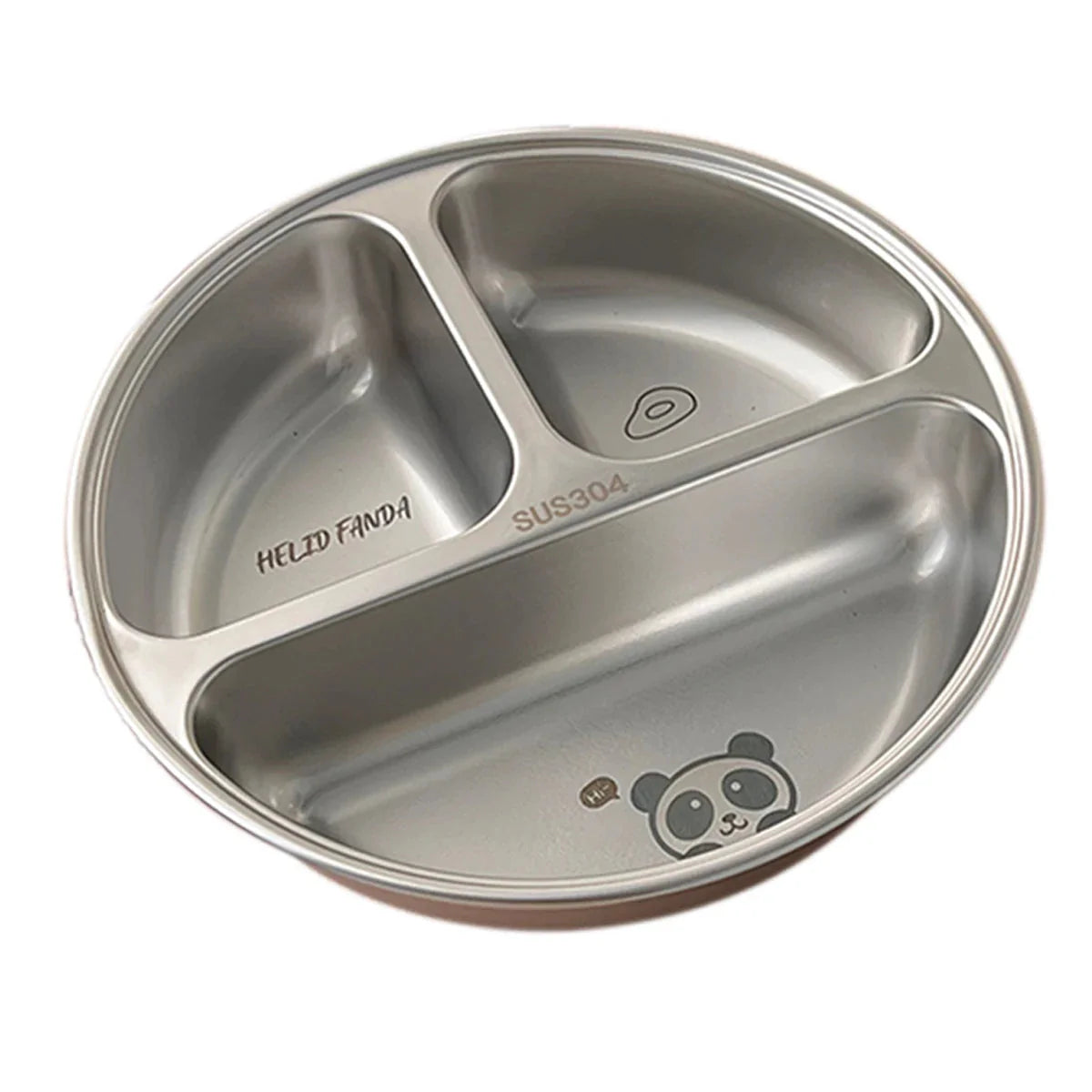 3 Compartments Dinner Plate 304 Stainless Steel Salad Plates Dishes Stackable Portion Control Diet Food Plate Dishwasher Safe