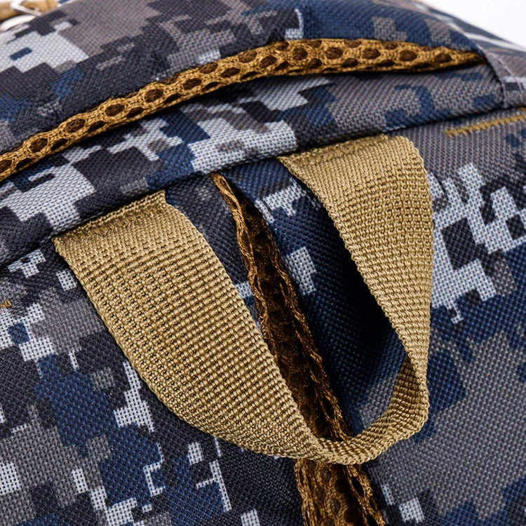 Camouflage large-capacity backpack - adjustable shoulder strap, outdoor theme style, zipper closure, ideal for hiking