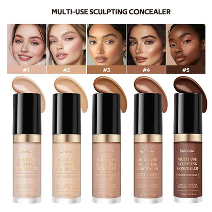 Lakerain Multi-purpose Concealer For Face Covers Freckles Even Skin Tone Moisturizing Long-lasting Sculpting Liquid Concealer