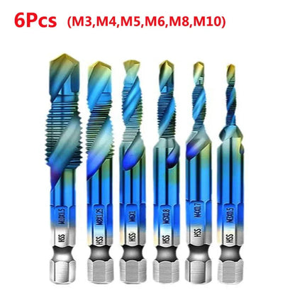 LiYu Shank Titanium Plated HSS Screw Thread Metric Tap Drill Bits Screw Machine Compound Tap M3 M4 M5 M6 M8 M10 Hand Tools