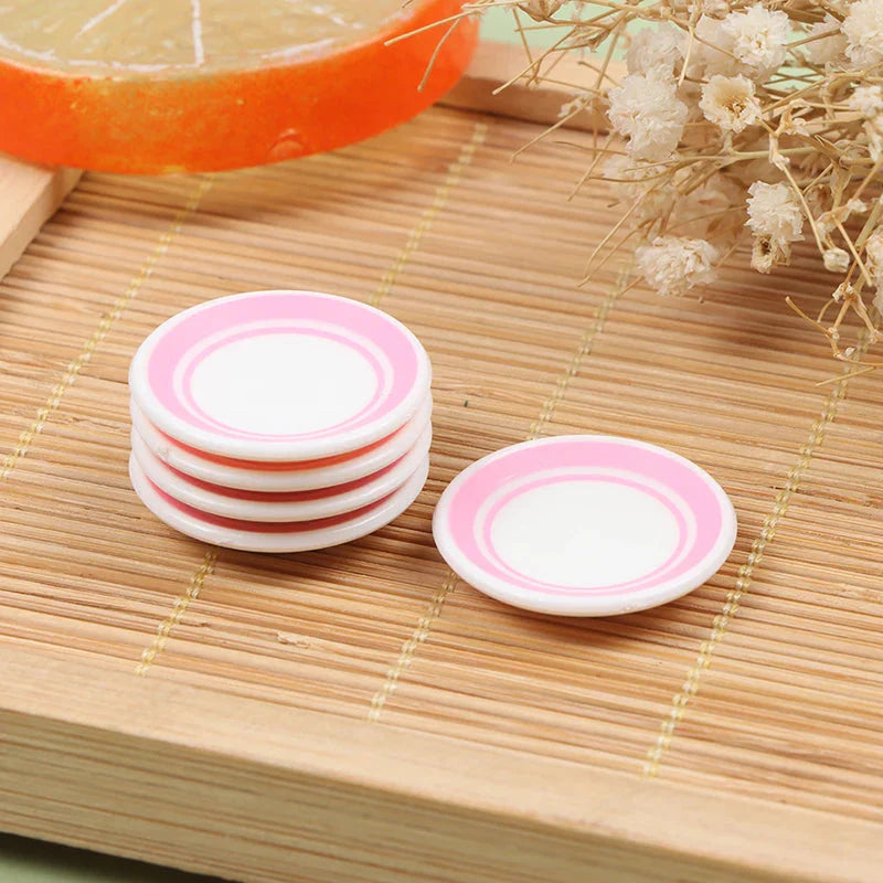 Doll Home Simulation Kitchen Tableware Accessories Dolls House Scene Decor Toy 1:12 Dollhouse Miniature Dining Plates