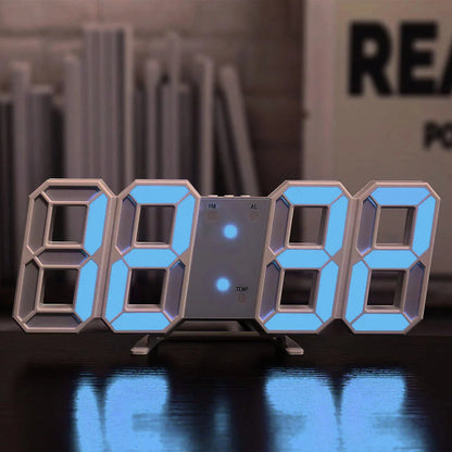 3D LED Digital Clock 12/24H Time Display Colorful Clock for Office/Living Room/Meeting Room/Kitchen