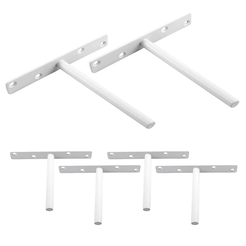 T Shape Concealed Shelf Brackets Floating  Wall Shelf Supports Screw Mounting Plate Multi sizes Metal Brackets