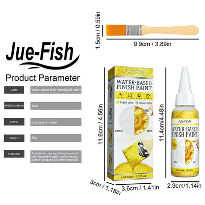 30ml Gold Paint Metallic Acrylic Paint Waterproof Not Faded For Statuary Coloring DIY Hand Clothes Painted Graffiti Pigments