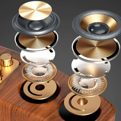 New Wireless BlueTooth Loudspeaker Box Wood Grain Retro Desktop High-power 3D Stereo Subwoofer Computer Audio Portable Sound-bar