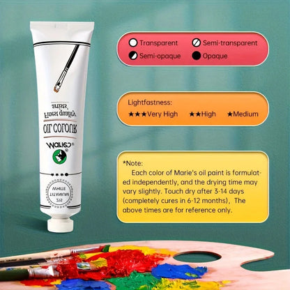 Marie's Oil Paint 170ml/5.95oz Large Tube,Art Supplies for Canvas Painting,Egg,Graffiti,Fabric,Stone,Leather,Wood,Ceramic