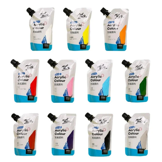 Art Acrylic Paint, 11 Colors Acrylic Paint, 100ml Bag, Rich Pigmented, Waterproof Acrylic Paints for Artists, Beginners