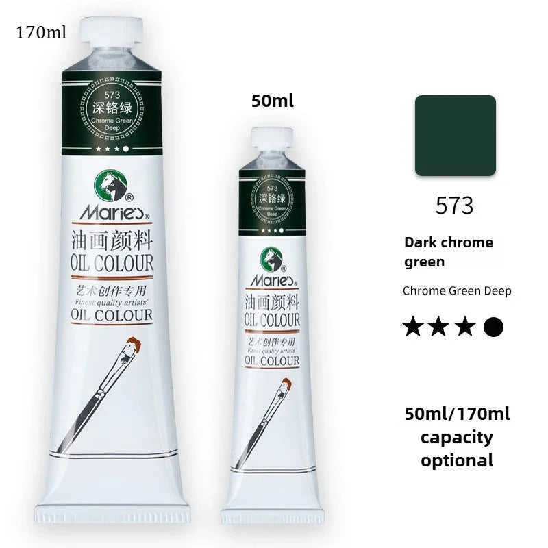 Marie's Oil Paint 170ML Oil Painting Art Creation Pigment Large Oil Paint Paint Single Commonly Used 24 Colors