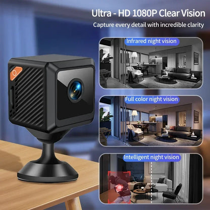 W02 Subminiature 1080P HD WiFi Security Camera - Mini Smart Home Surveillance with Night Vision & Motion Detection