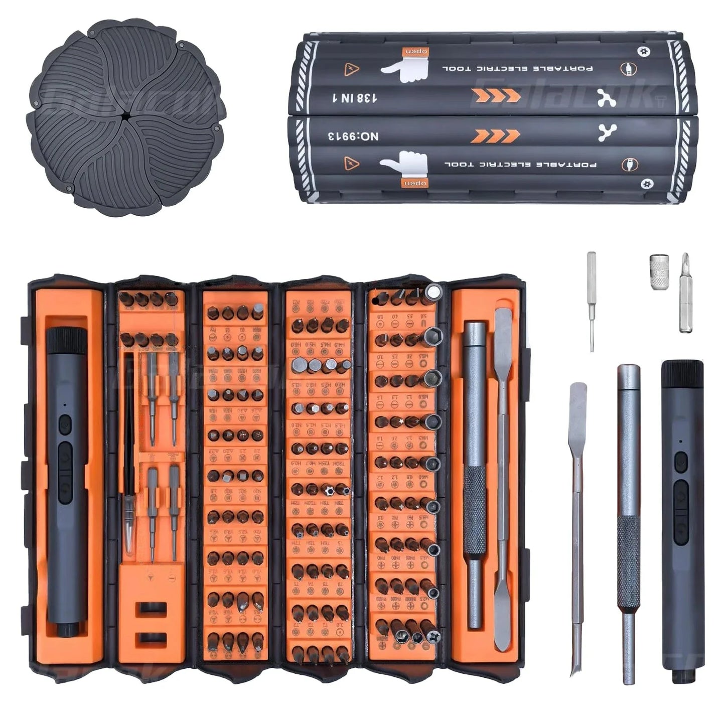 138 in 1 Electric Precision Screwdriver Set Mini Repair Tool Kit with 122 Magnetic Phillips Torx Bits for iPhone Watch Camera PC