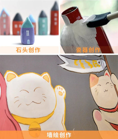 300ml White Acrylic Paints In Large Jars for Wall Painting Without Losing Color Waterproof and Sun Protection Art Supplies