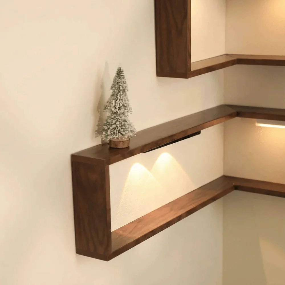 Space Saving 90 Degree Corner Wall Shelf Floating Shelf Suspended Wooden Display Shelf Wall Mounted Corner Bookshelf Home