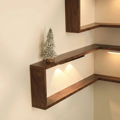 Space Saving 90 Degree Corner Wall Shelf Floating Shelf Suspended Wooden Display Shelf Wall Mounted Corner Bookshelf Home