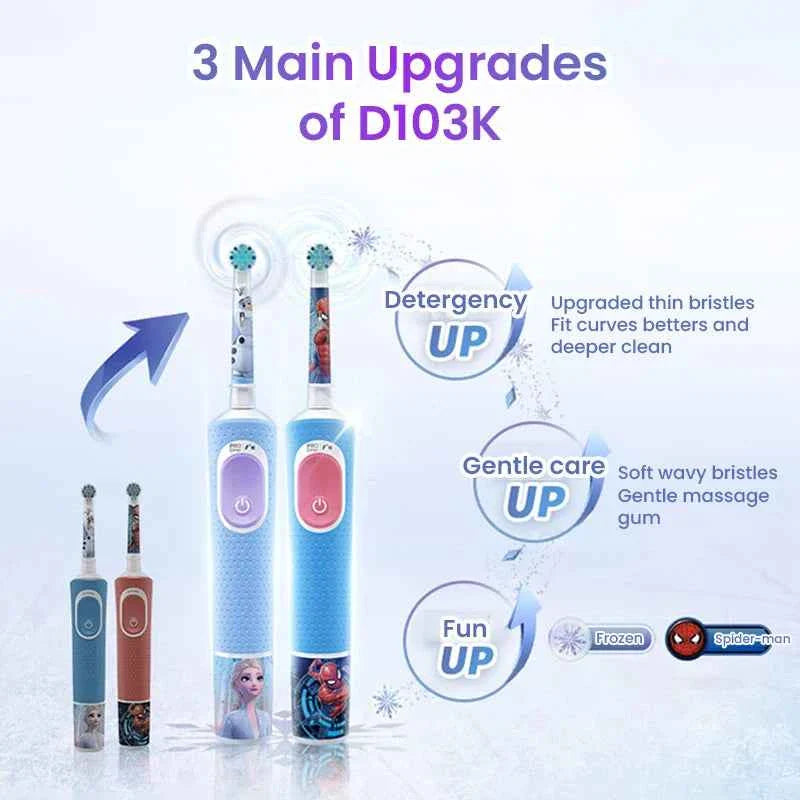 Oral-B Kids Electric Toothbrush Oral B D103 Marvel's Spiderman Frozen , Soft toothbrush bristles for Kids 3+